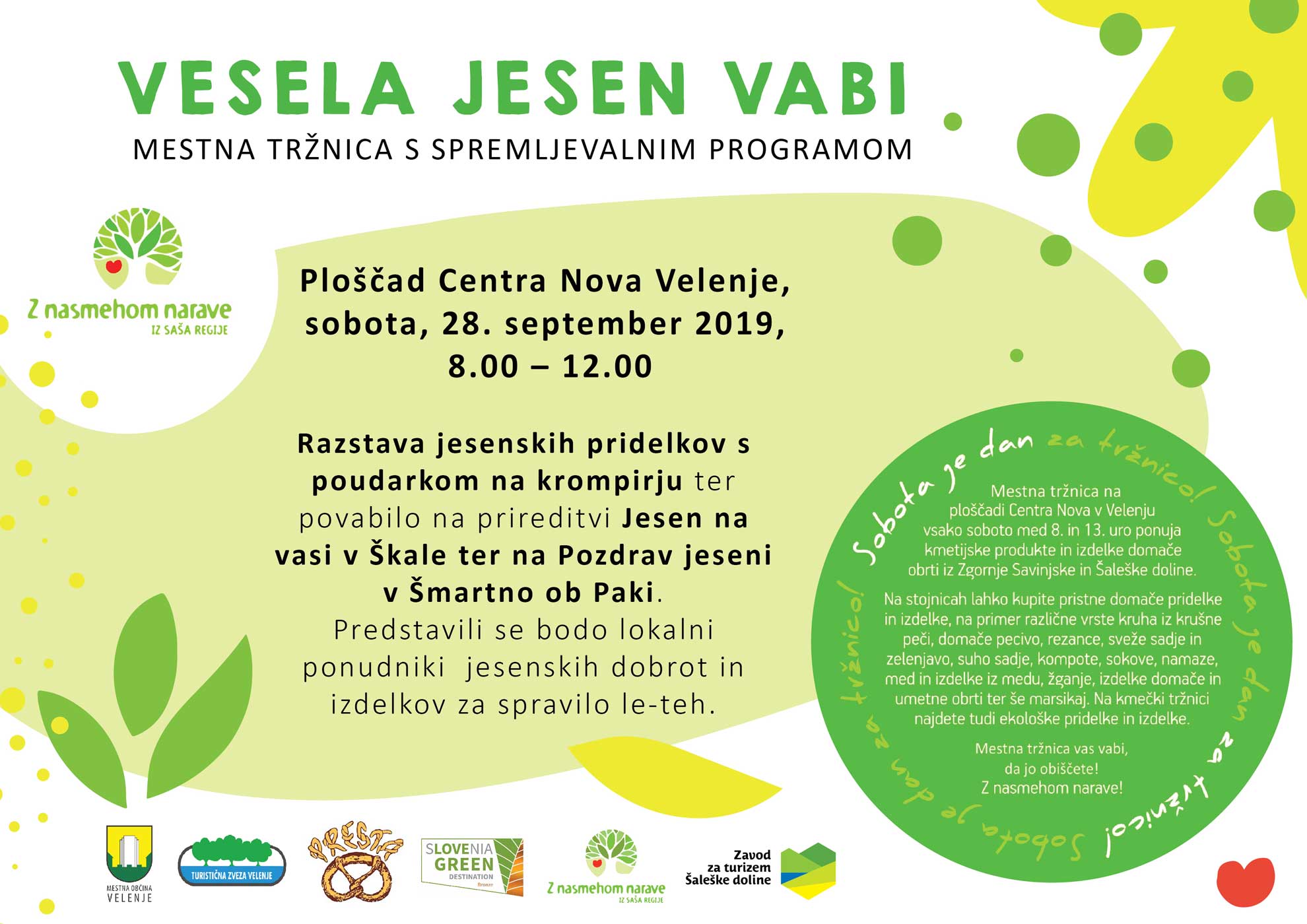 Septembrski spremljevalni program na mestni tržnici Velenje